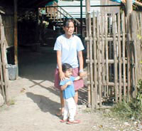 Marivic Despe with her three-year old daughter