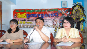 Dinagyang Executive Committee officials, from left, Dr. Ma. Febe Cang, chair, Drum & Lyre Competition; Dr. Jaime Manila, chair, Tribes Committee; and Dr. Eden Deriada, chair, Kasadyahan Committee, brief the City Hall reporters of the latest updates on Dinagyang Festival.