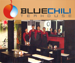 The Blue Chili staff and the classy dining area