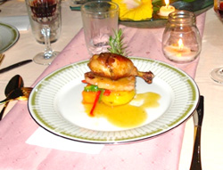 Pork and Chicken with Guava Reduction