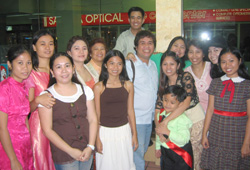 From left. (1st row) Teacher Mau, Mae, Teacher Frank (Director), Teacher Len with one of our students and Teacher We From the left (2nd row) Teacher Cel, Teacher Em, Mae, Amy, Teacher Frans, Jacqueline, Rose and Teacher She