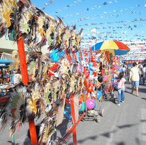 Business was brisk for vendors of food, alcoholic drinks, toys and souvenir items