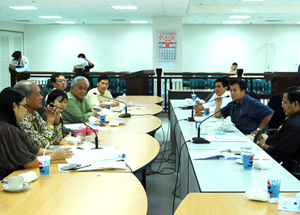 Officials of Metro Iloilo Water District face the board members comprising the SP Committee on Infrastructure
