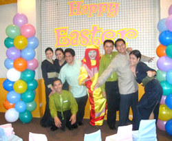 The Promenade Staff with jason the clown