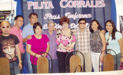 Pilita with members of the media