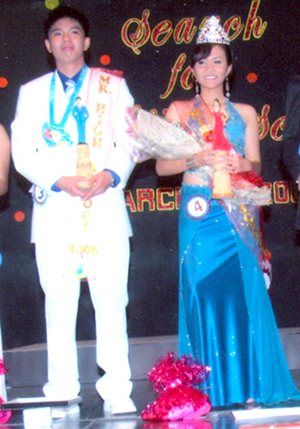 Mr. and Ms. High School 2008 Jesnin Ponsaran and Shiela Corum