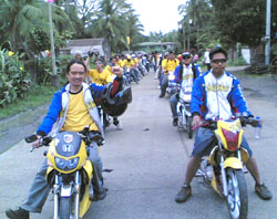 During a motorcade in Passi