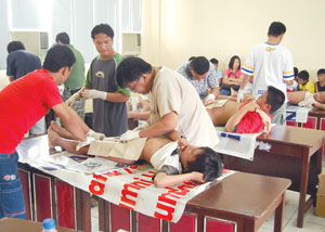 Young boys undergo the surgical operation for their manhood
