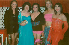 Jet (3rd from left) during Ladies Night
