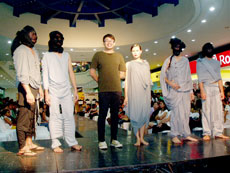 Paolo Tugbang (3rd from left) and his designs