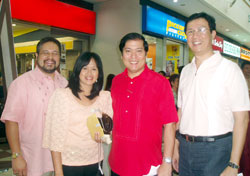 Harbor Town's Robert Ferrer, Desiree Bretaña, Vice Mayor Jed Mabilog with Jimmy Eingkee of the Cantonese Club, one of the year's recipients of a heritage citation