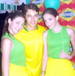 Brazilian models Daniele, Thiago and Noelice.