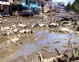 Many streets in Kalibo remain impassable more than a week after typhoon Frank