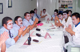 MEN IN ACTION Mary Kay Skin Care Class for Macro Asia Philippines in 2004.