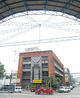 The UEC building viewed from the Iloilo Freedom Grandstand.