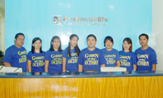Jaresh (5th from left) with the office staff at their office in Ortiz.