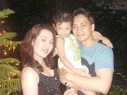 With husband Edwin and daughter Francine Viktoria.