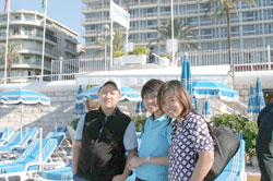 With siblings at the French Riviera in Nice, France.