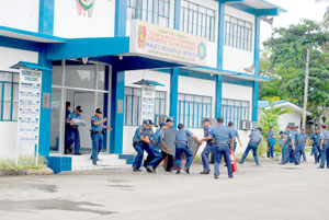 Administration Building of the Police Regional Office 6 during a fire drill
