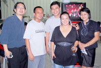 With TNT's Mark Java, wellness guru Atho dela Cruz and TNT's Kathy Villalon.