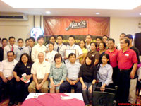 Robert Trota, Rose Ong Arnie Demerinpose with Max SM City Iloilo staff with Mr and Mrs Aquillon.