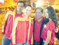 Alvin Patrimonio and Vice Mayor Jed Mabilog with Brazilian models.