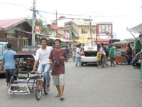 Residents going about their daily activities.