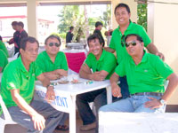 Panitan SB Members Boy Caldeo (extreme left) and Bogie Bitoon (extreme right) with Cuartero SB member Ronald Guillermo (standing).
