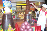 The chocolate fountain and the first chocolate dress brought to the Philippines.