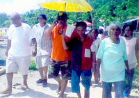 Firmalino and other village chiefs were fetched by the residents.