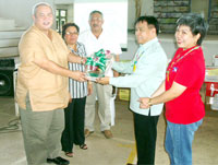 The turn over of books by Atty Victor Biaño, Anna Cristina Rojas to Governor Felipe Hilan Nava, Congresman JC Rahman Nava and Maura Pit.