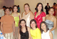 Front, Shobee Yee, Tina Itaas and Grace Clavel. Back, Orchid Yap, Christia Ablona, TNT's Marichel Magalona, Jackie Tinsay and Aileen Clavel.