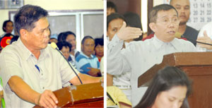 Controversial Iloilo City Urban Poor Affairs Office (Icupao) chair Roy Firmeza and City Councilor Antonio Pesina.