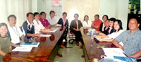 Centennial celebration committee. Lorine Aguillos, Eddie Enoslay, Romeo Mark Barrios, Jocelyn Cortel, Rev. Bonifacio Odiaman, Rev. Eliseo Fantilaga, Loida Cenar, Dolores Abadiano, Dr. Medel Panique, Jessie Contreras, Rosie Gallaza, Geline Daitol, Marry Ann Egida, and Jose Henry Alcazaren. 