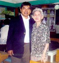 Atty Von Lovell Bedona with Corazon Hernandez, a benevolent benefactor of Capiz Emmanuel Hospital.