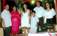 The debutante with her family. Grandparents Dr. Elfego Londres & Sonia Londres, the debutante, brother Brian Luther Martinez, and parents Magi Martinez & Mina Grace Martinez.