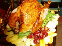 Roasted Turkey with Filipino Fruit Stuffing served with Sweet Plum Sauce.