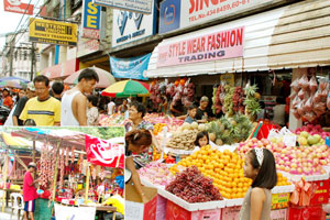 A portion of Luzurriaga Street in Bacolod City filled with fruit stands have become crowded as people rush to buy round fruits for the New Year's Eve.