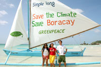 A pose in the Simple Lang Save the Climate Save Boracay Paraw.