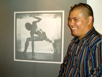 Babak Niaraki with one of his works.