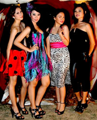 Jennifer Maridable (Lady bug), Amanda Trenas (Peacock), Lala Badiola (Zebra) and Kate Locsin (Cat).