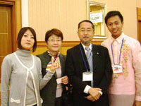 Borres with his Japanese foster family in Kukouka, Japan.