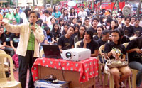 Belinda Garrido gives a briefing on coastal resource management projects of Roxas City.