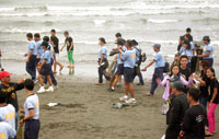 Clean Up Drive mobilization led by PNP with students, LGUs, and private sector.