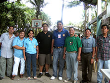 Rotary's Richard Angeles & Joe Totengo with Capt Joel Jumayao (all in the middle) with village kagawads.