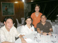 Dinner at the Yulo Residence. Seated, Vice-Governor Dino Yulo, Jarie Yulo and Bago City Vice-Mayor Nico Yulo. Standing, Rosalie Yulo.