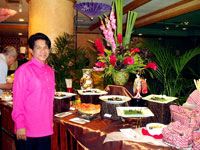 Rey Ponsaran, F&B Consultant, presents the buffet.