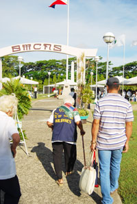World War II veterans, their number dwindling through the years, troop to the Balantang Memorial Cemetery National Shrine in Jaro, Iloilo City to attend the 64th commemoration of Victory Day in Panay, Romblon and Guimaras.