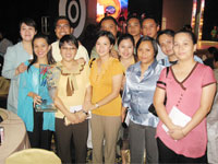 During the Awarding Ceremony of WOW. Atty. Abigail Querubin-Aquino, RNG Cluster Head Visayas, Charie Ginete-Ilon and ABS-CBN Iloilo staff.