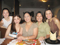 With college friends Lynn Michelle Ong,  Mellany Yap-Arceo, Cristina Hulguin, Gemma Agarrado-Guaderrama.